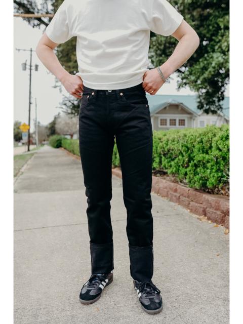 Iron Heart 14OZ SELVEDGE DENIM SLIM STRAIGHT CUT JEANS - BLACK/BLACK IH-666S-142BB