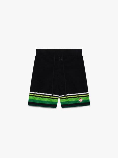 CASABLANCA Black Crochet Shorts | Casablanca Paris