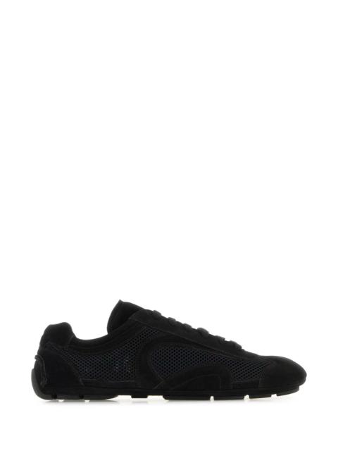 Prada Prada Men Black Suede And Mesh Montecarlo Re-Edition 2005 Sneakers