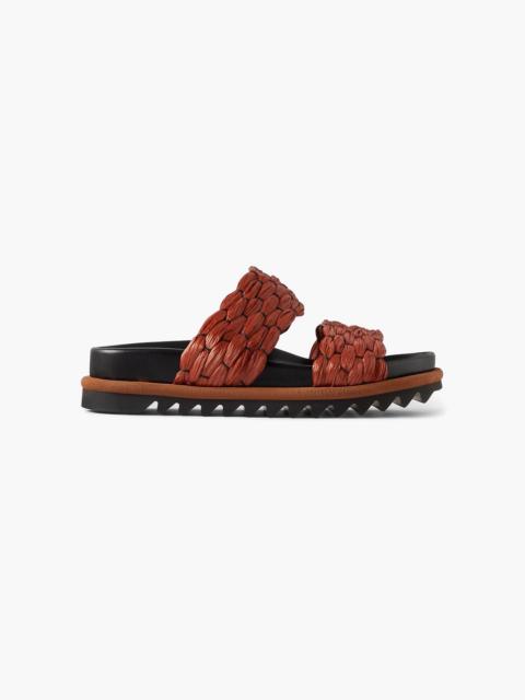 Dries Van Noten Leather-trimmed raffia sandals