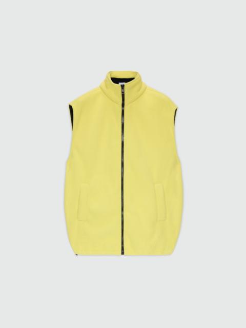 MSGM Yellow fleece vest with high collar