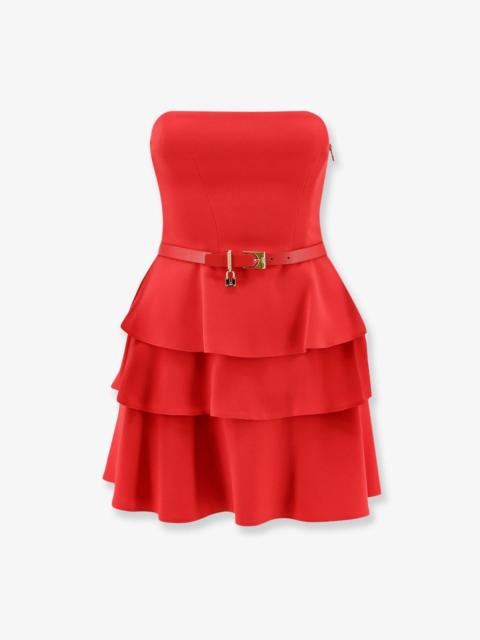 ELISABETTA FRANCHI Elisabetta Franchi Mini Dress with Bustier Detail Red