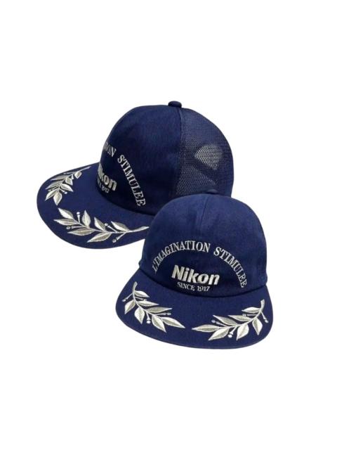 Other Designers 💥📸 VINTAGE 90’s NIKON JAPAN Silver Embroidery Trucker Hat