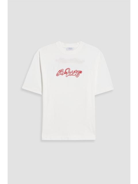 Off-White Printed embroidered cotton-jersey T-shirt