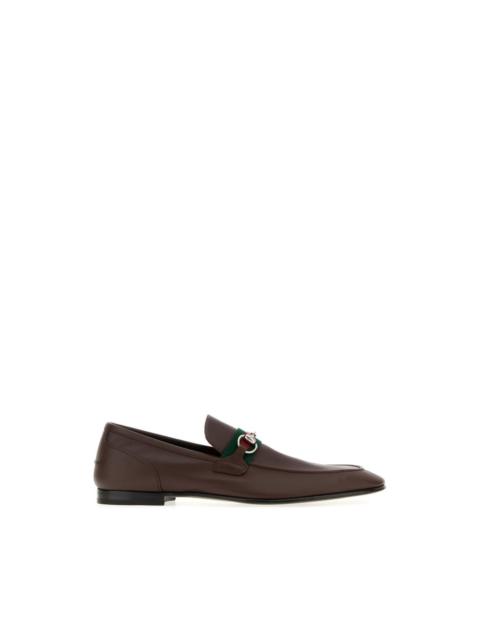 GUCCI GUCCI $1090 Como Brown Leather Loafers New & Authentic (Men'