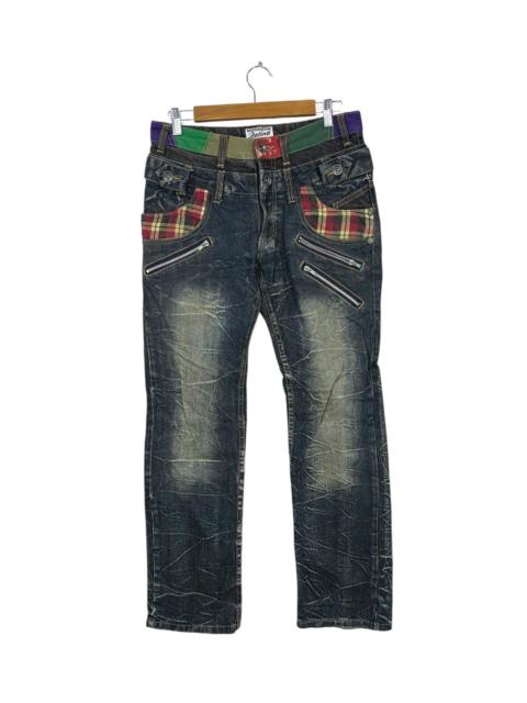 Other Designers Japanese Brand - Japanase brand patina double waist multizip denim pant
