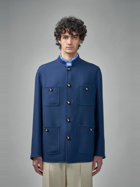 Valentino Double Wool Jacket with Mandarin Collar