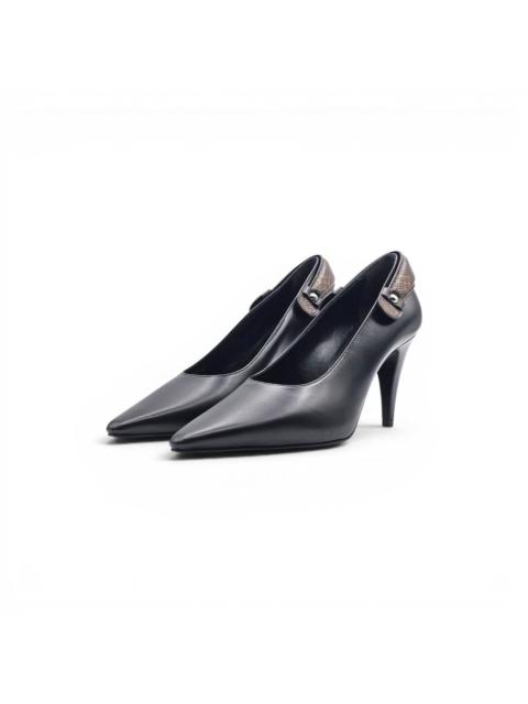 Louis Vuitton Legacy Pumps Black Calf Leather Monogram Strap EU 36 US 6