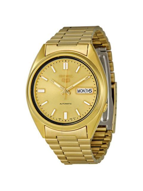 Other Designers Seiko Series 5 Automatic Gold Dial Yellow Gold-tone Men's Watch SNXS80