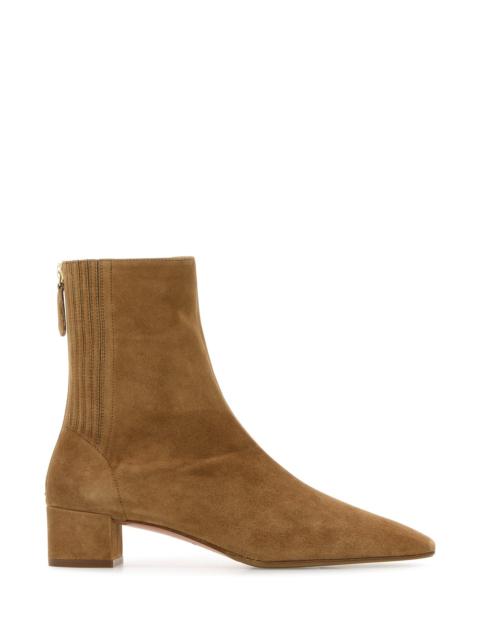 AQUAZZURA Camel suede Saint Honorè ankle boots