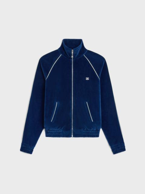 CELINE triomphe tracksuit jacket in velvet jersey