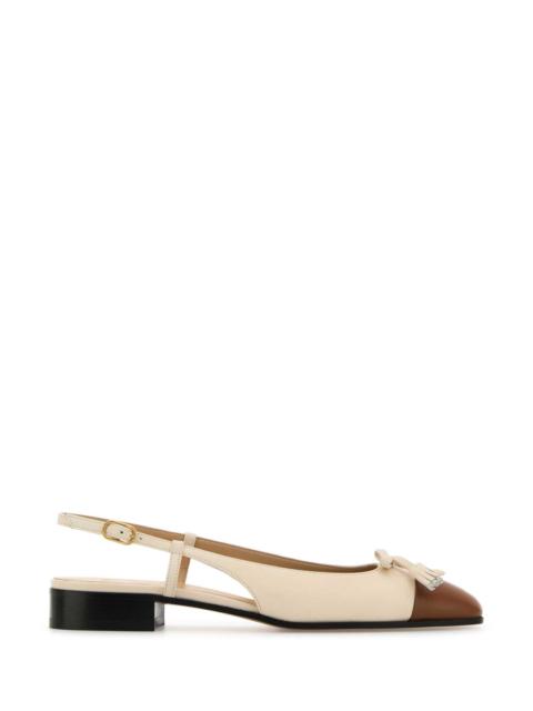 Valentino Valentino Garavani Women Two-Tone Leather Valet Du Roe Ballerinas