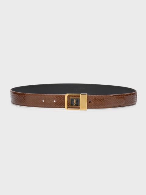 SAINT LAURENT YSL Python Leather Belt