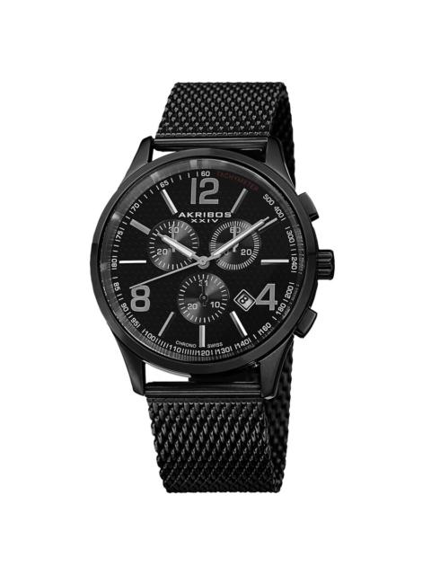 Other Designers Akribos XXIV Black Dial Black Ion-plated Men's Watch AK719BK