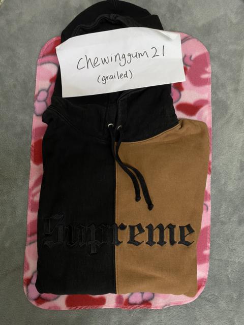 Supreme Supreme Split Color Logo Embroidered Hoodie Sweatshirt