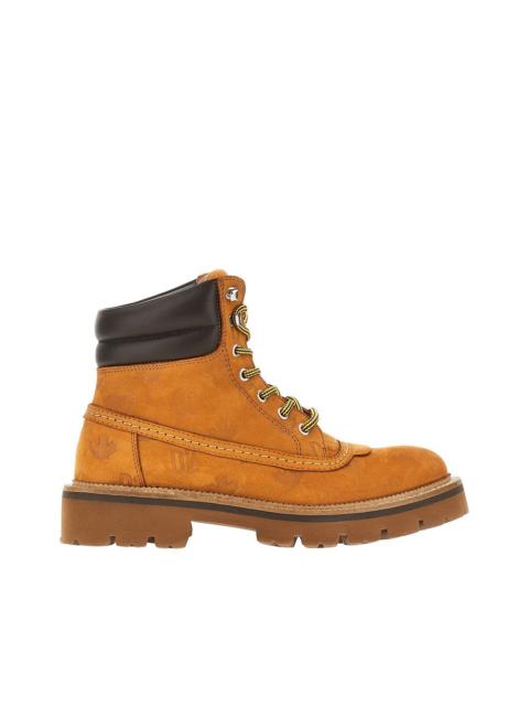 DSQUARED2 Dsquared2 D2 Monogram Nubuck Leather Boots Brown