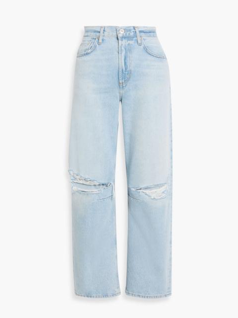 Citizens of Humanity Miro distressed high-rise barrel-leg jeans