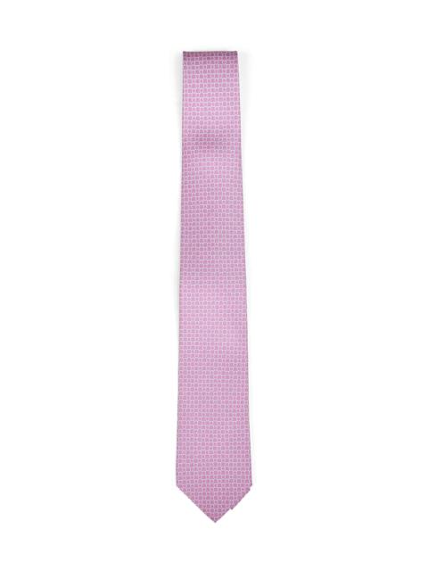 FERRAGAMO Ferragamo Men Pink Gancini Silk Twill Carato Tie