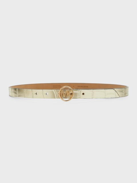 MICHAEL KORS MK Monogram & Croc-Embossed 2 For 1 Belts