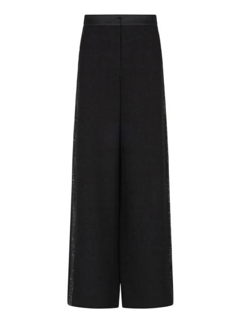 GIORGIO ARMANI Giorgio Armani Women Wide Silk Trousers With Rhinestone Detail