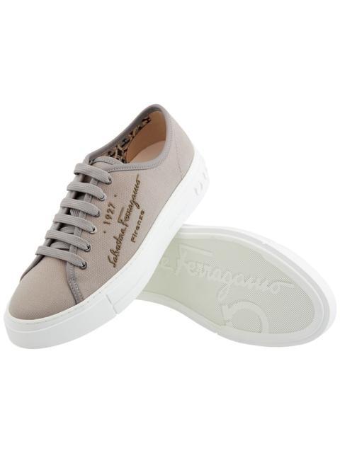 FERRAGAMO Salvatore Ferragamo Men's Mediterr Low Cut Sneakers In Rhinoceros Grey