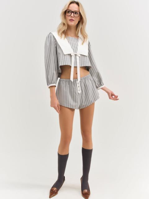 For Love & Lemons Linen Stripe Top