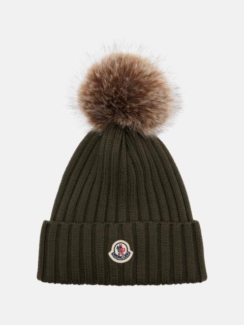 Moncler Logo virgin wool beanie