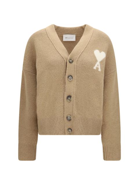 AMI Paris AMI Paris Ami De Coeur Alpaca Cardigan Beige