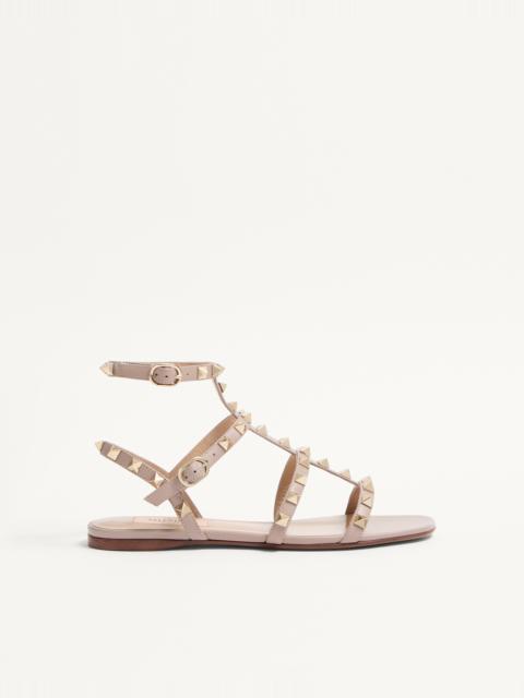 Valentino ROCKSTUD FLAT CALFSKIN SANDAL WITH STRAPS