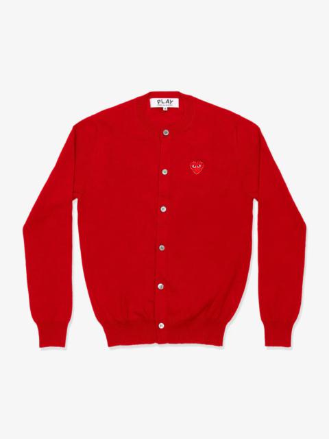 Comme des Garçons PLAY Rhinestone Red Heart Round-Neck Cardigan Unisex