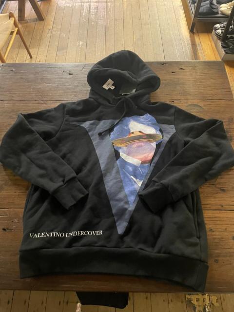 UNDERCOVER Undercover × VALENTINO Time Traveler Print Hooded Cotton Sweater