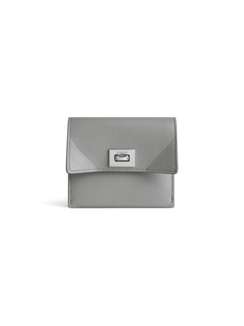 BALENCIAGA Women's Rodeo Card Holder With Flap in Cloud Grey