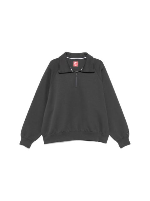 half-zip fleece sweatshirt