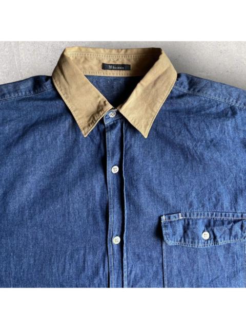 Yohji Yamamoto Y’s For Men contrast Collar and Cuff Oversized Shirt