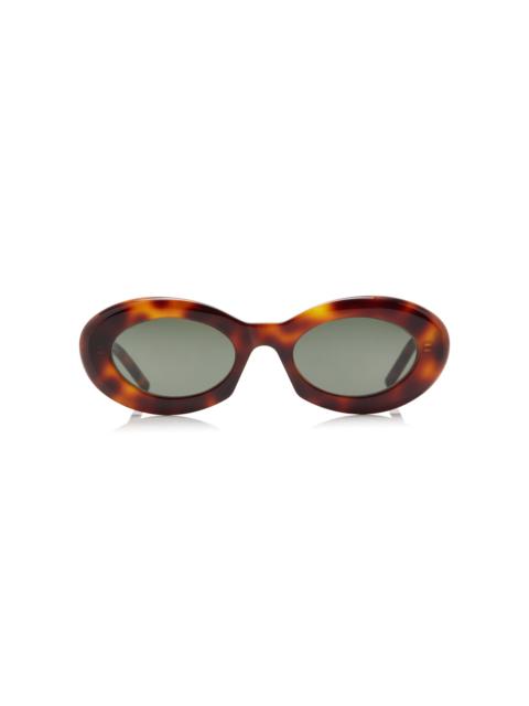 SAINT LAURENT Oval-Frame Acetate Sunglasses brown