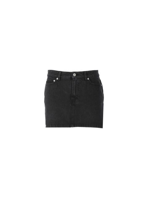 Five-pocket Mini-skirt In Cotton Blend Denim