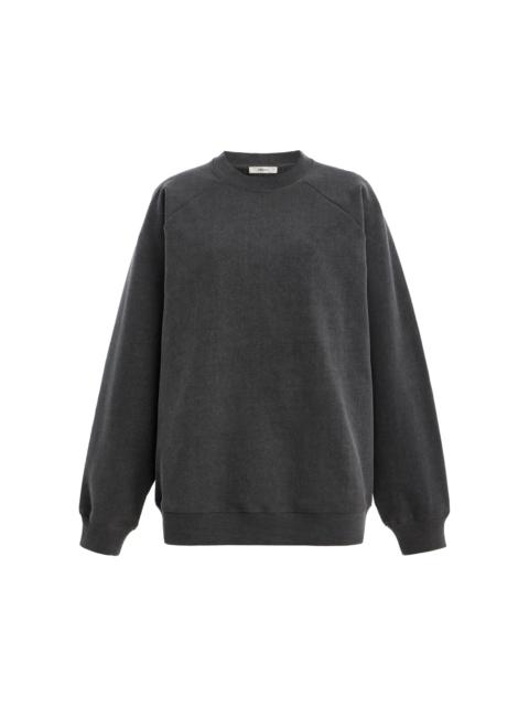 FRAME The Scholar Suede-Detailed Cotton Sweatshirt grey