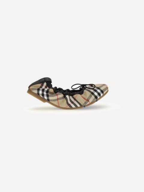 Burberry Fawn Check Ballerinas