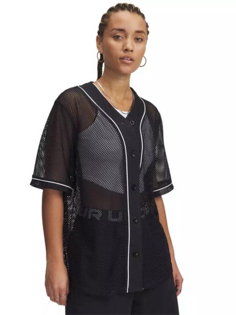 Under Armour Women's UA Sportstyle Baseball Jersey - Black/White