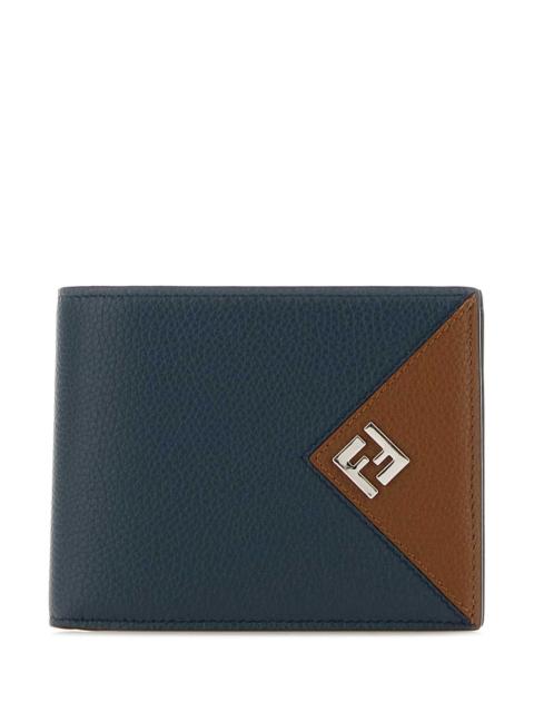 FENDI Fendi Men Navy Blue Leather Wallet