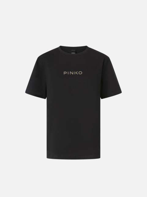 PINKO RHINESTONE LOGO T-SHIRT