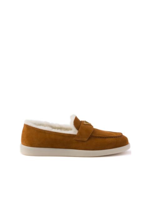 Prada Suede and shearling loafers