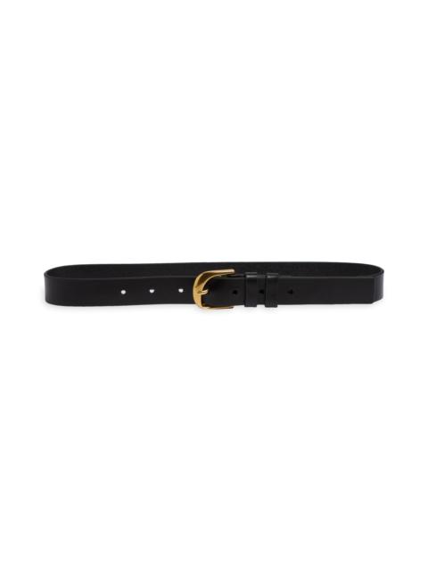FRAME FRAME Twist Buckle Leather Belt in Noir at Nordstrom