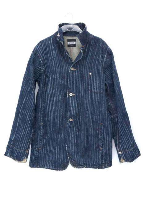 Other Designers Distressed Denim - 💥💥Power To The People Distressed Striped Indigo Jacket