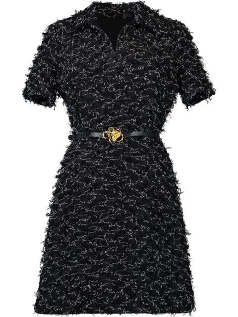 Oscar de la Renta Short Sleeve Belt Dress