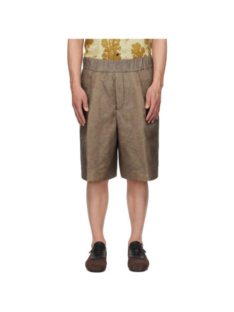 Dries Van Noten Brown Layered Shorts