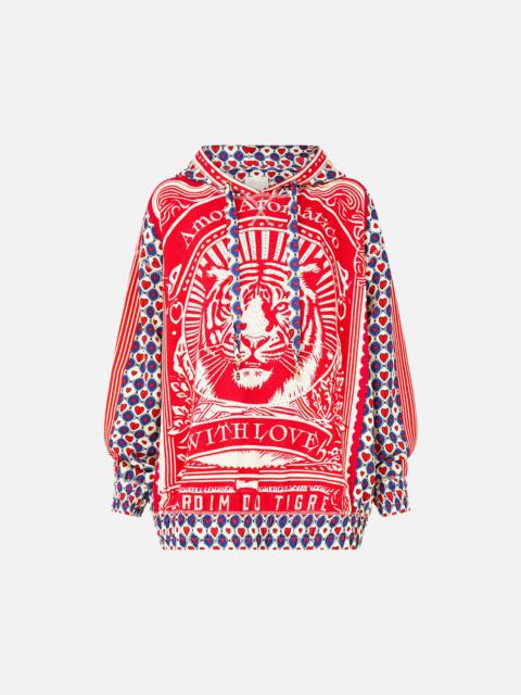 CAMILLA SILK BAND OVERSIZED HOODIE WITH POCKETS