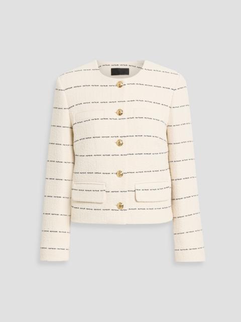 NILI LOTAN Paige striped cotton-blend tweed jacket