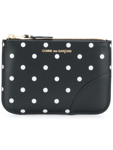 polka-dot logo pouch