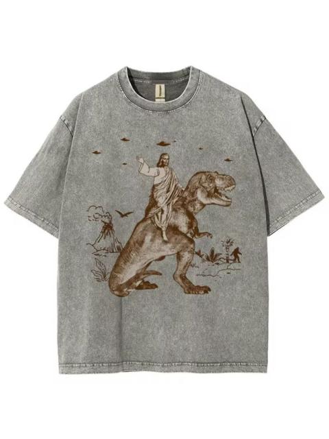 Other Designers Vintage - Sawako x Kyono Jesus On Dino Printed Short Sleeve T-Shirt